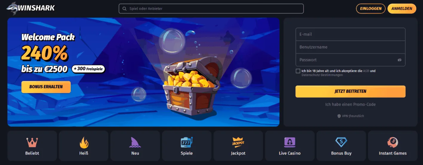 Winshark Casino Winshark Casino Startseite